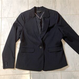 Willow & thread Elegant dark blue Blazer. Small polka dots. Button up.  EUC!